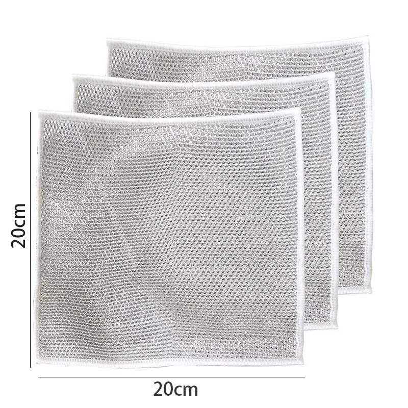 Magic Microfiber Dishcloth with Built-in Sponge & Steel Wire Ball