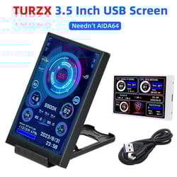 usb lcd secondary screen for computer cpu, gpu, ram, hdd display, freely adjustable monitor