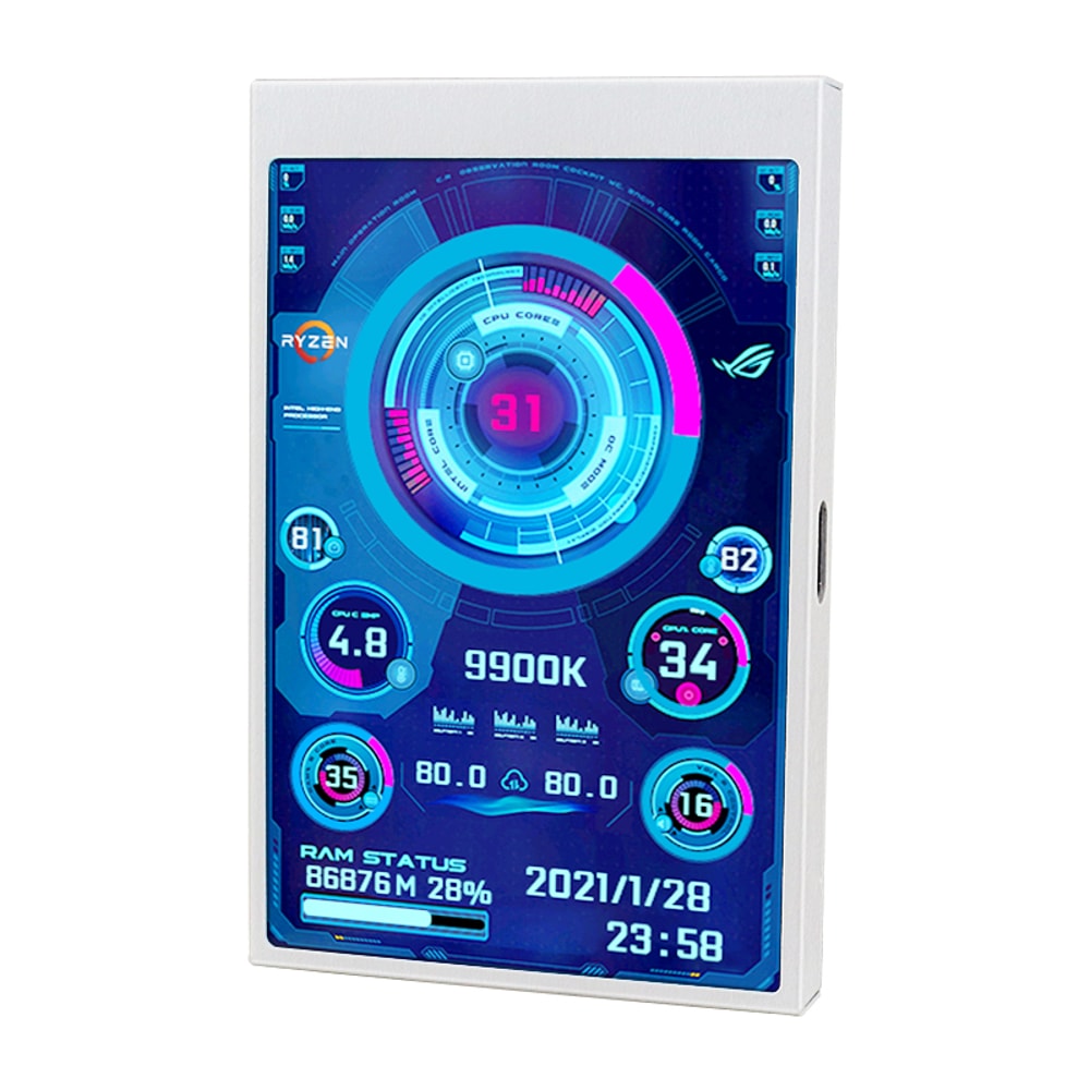 USB LCD Secondary Screen For Computer CPU GPU RAM HDD Display Freely Adjustable Monitor 5