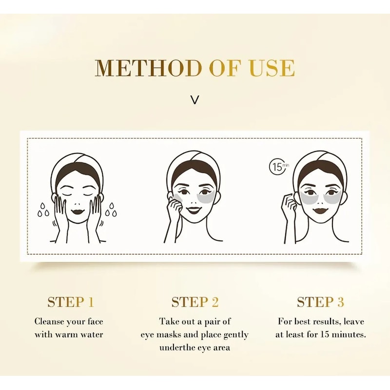 Golden Moisturizing Collagen Eye Mask for Nourishing & Relieving Eye Fatigue Korean Skin Care