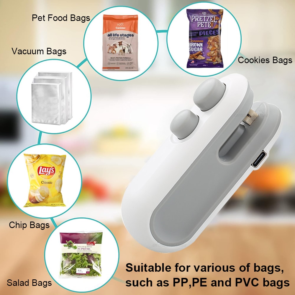 Mini Heat Sealer Machine Portable Handheld Food Packaging Sealer for Bags and Plastic Food Storage