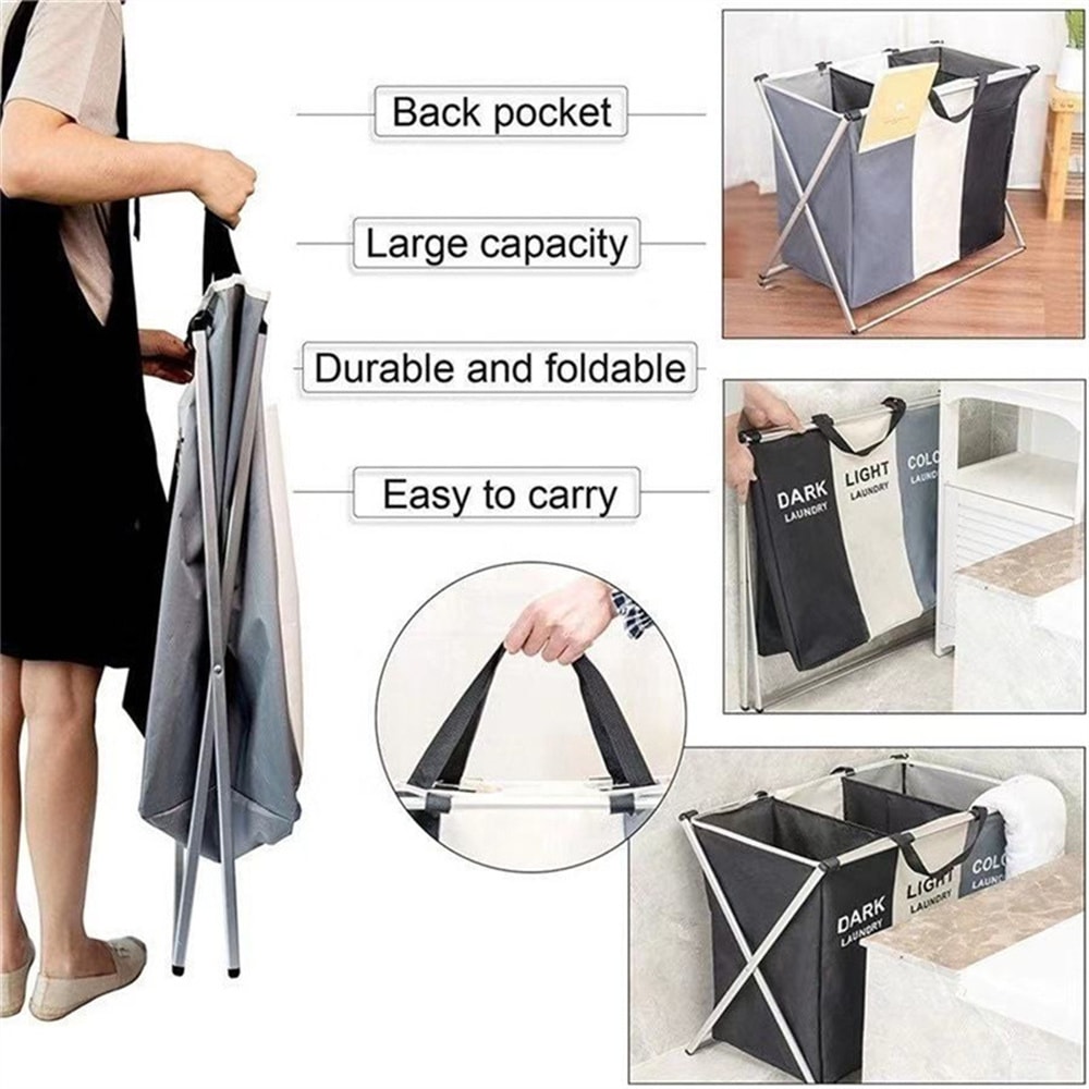 Large Foldable Laundry Basket Waterproof Storage Hamper For Clothes Two Size Options 1