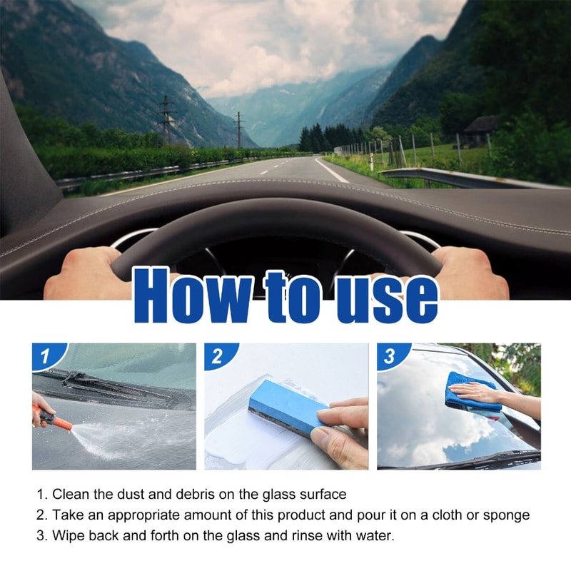 Car Windshield Cleaner - Oil Film Remover Paste for Clear & Safe Driving