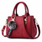 Embroidery Leather Messenger Handbag For Women Stylish Practical Trendy Womens Bag With Hair Ball