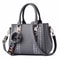Embroidery Leather Messenger Handbag For Women Stylish Practical Trendy Womens Bag With Hair Ball