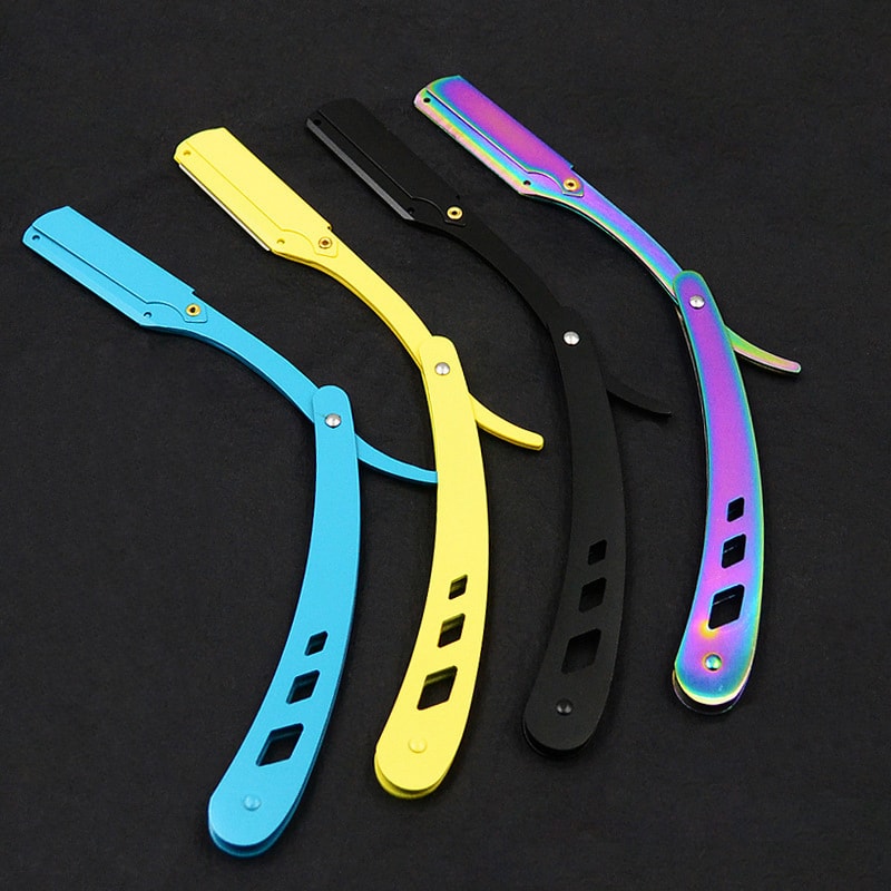 Men's Antique Black Folding Razor Premium Shaving Knife for Hair Removal