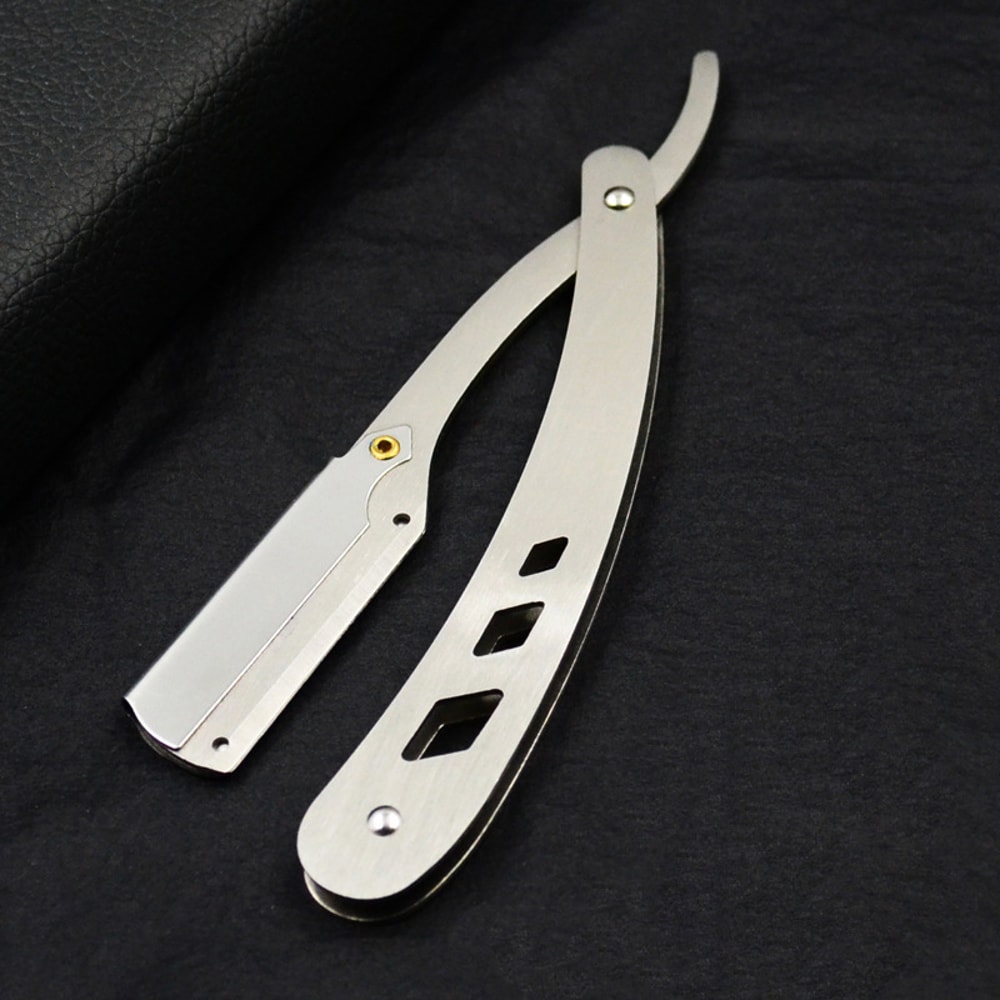 Men's Antique Black Folding Razor Premium Shaving Knife for Hair Removal