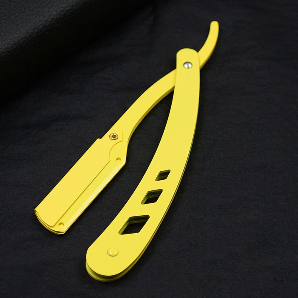 Men's Antique Black Folding Razor Premium Shaving Knife for Hair Removal