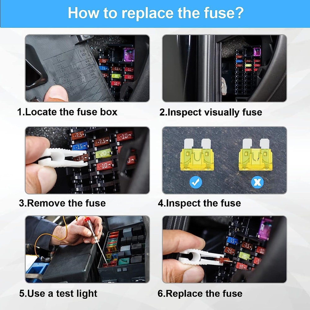 Car Fuse Assorted Kit Complete Automotive Fuse Kit with Puller Tool for Safe and Convenient Fuse Replacement