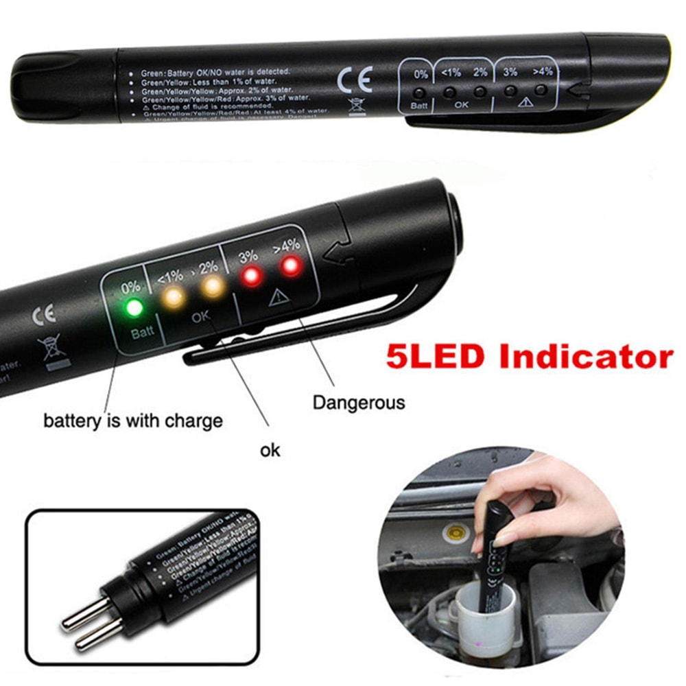 Universal Brake Fluid Tester with LED Indicator Accurate Automotive Brake Oil Quality Tester