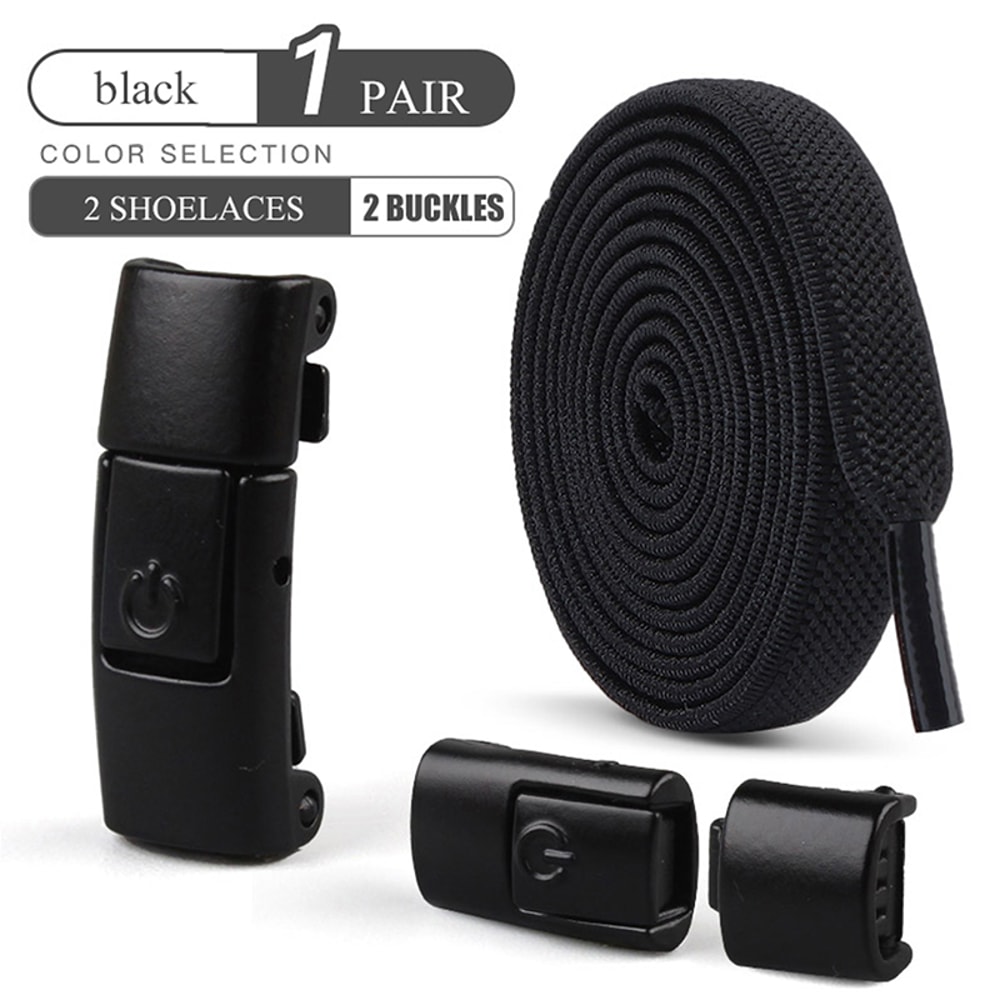 Elastic NoTie Shoelaces For Kids Adults Widened Flat Sneaker Laces With Press Lock 7