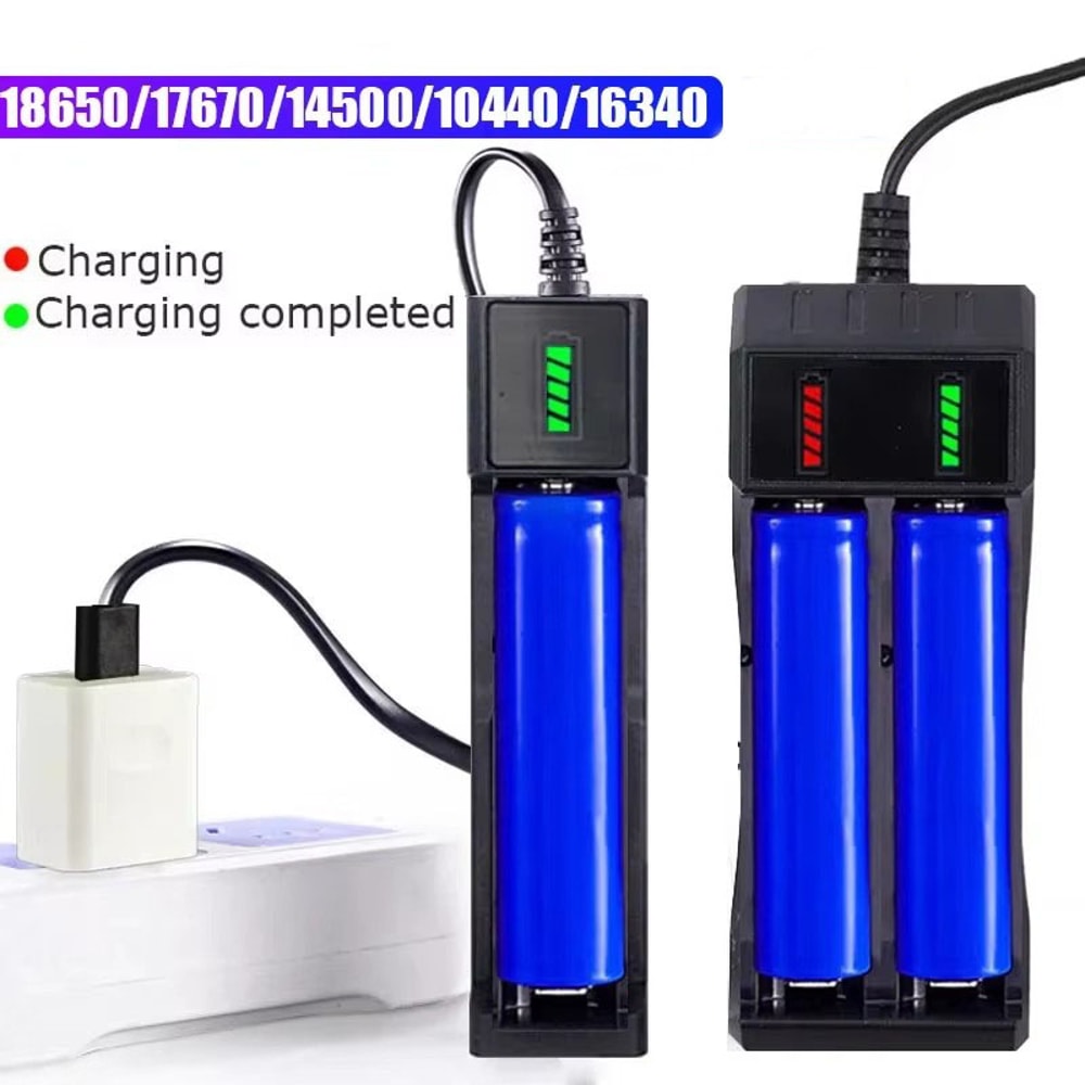 Dual Slot USB Charging Station For Rechargeable Lithium Batteries Fast Convenient 3