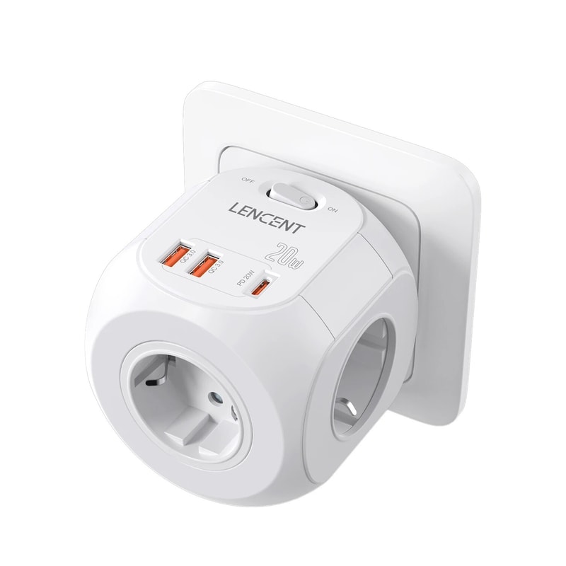 Wall Socket Extender With USB Ports And Type C Charger OnOff Switch For Home 6