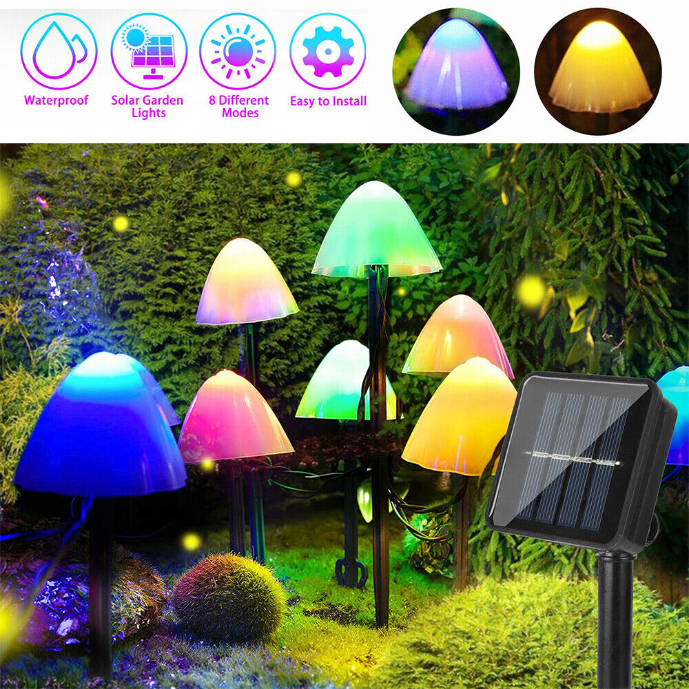 Solar Mushroom Lights for Outdoor Garden - Waterproof Street Lights for Lawn, Patio & Holiday Decoration