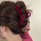 Red Velvet Bow Hair Clip for Women | Elegant Winter Hair Claw Clip | French Hairpin Gift Accessory