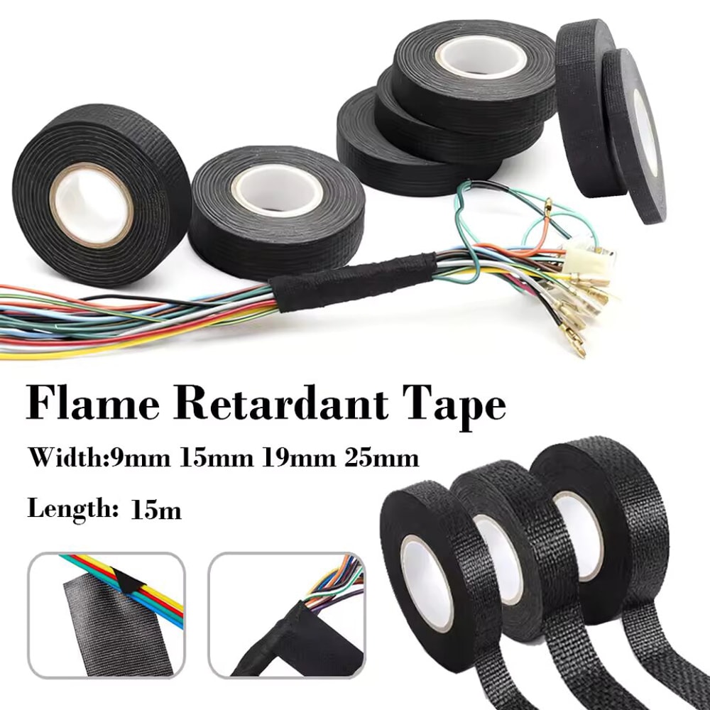 Heat-Resistant Flame Retardant Tape Durable Coroplast Adhesive Cloth for Wiring Loom & Cable Protection