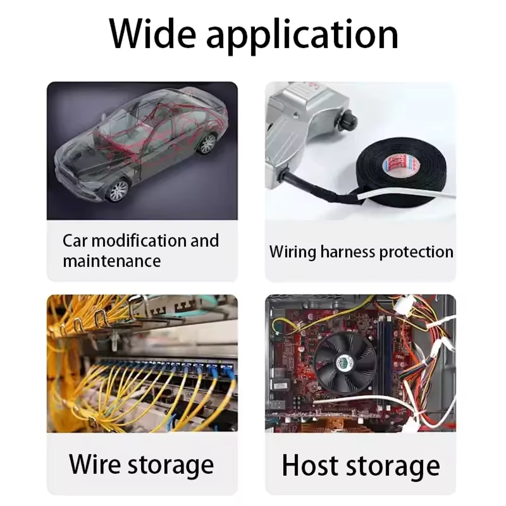 Heat-Resistant Flame Retardant Tape Durable Coroplast Adhesive Cloth for Wiring Loom & Cable Protection