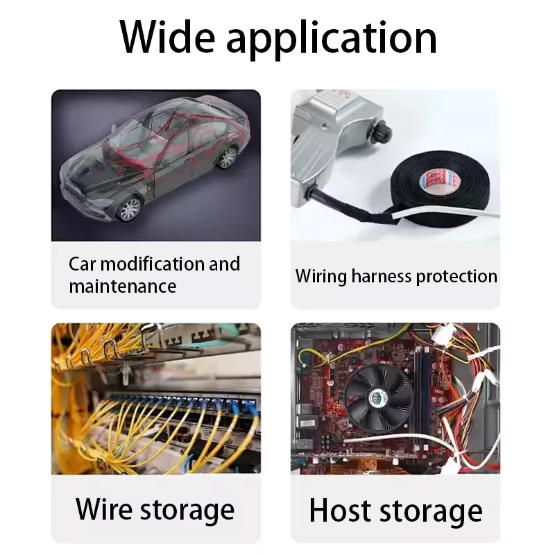 Heat-Resistant Flame Retardant Tape Durable Coroplast Adhesive Cloth for Wiring Loom & Cable Protection