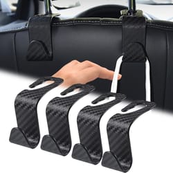 carbon fibre headrest hook for car auto back seat organizer, handbag holder & clothes bracket
