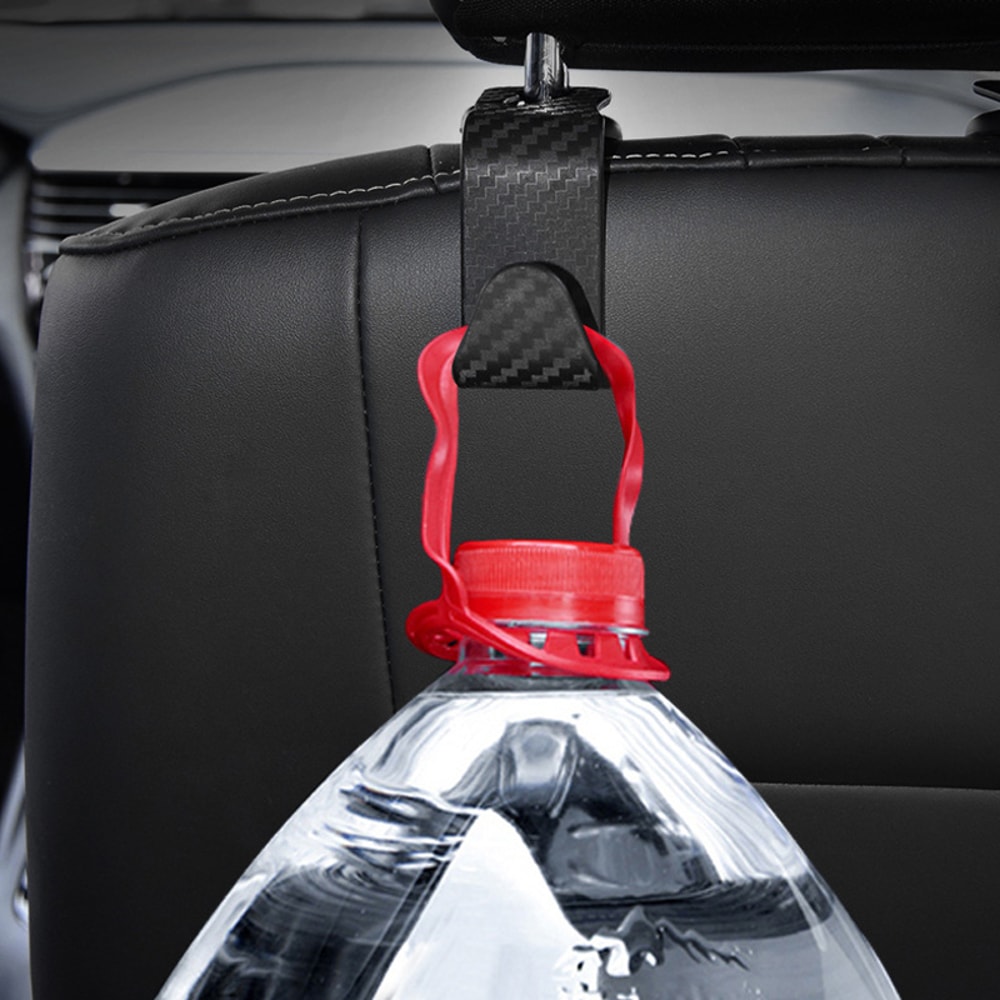 Carbon Fibre Headrest Hook For Car Auto Back Seat Organizer Handbag Holder Clothes Bracket 3