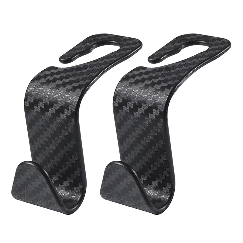 Carbon Fibre Headrest Hook For Car Auto Back Seat Organizer Handbag Holder Clothes Bracket 6