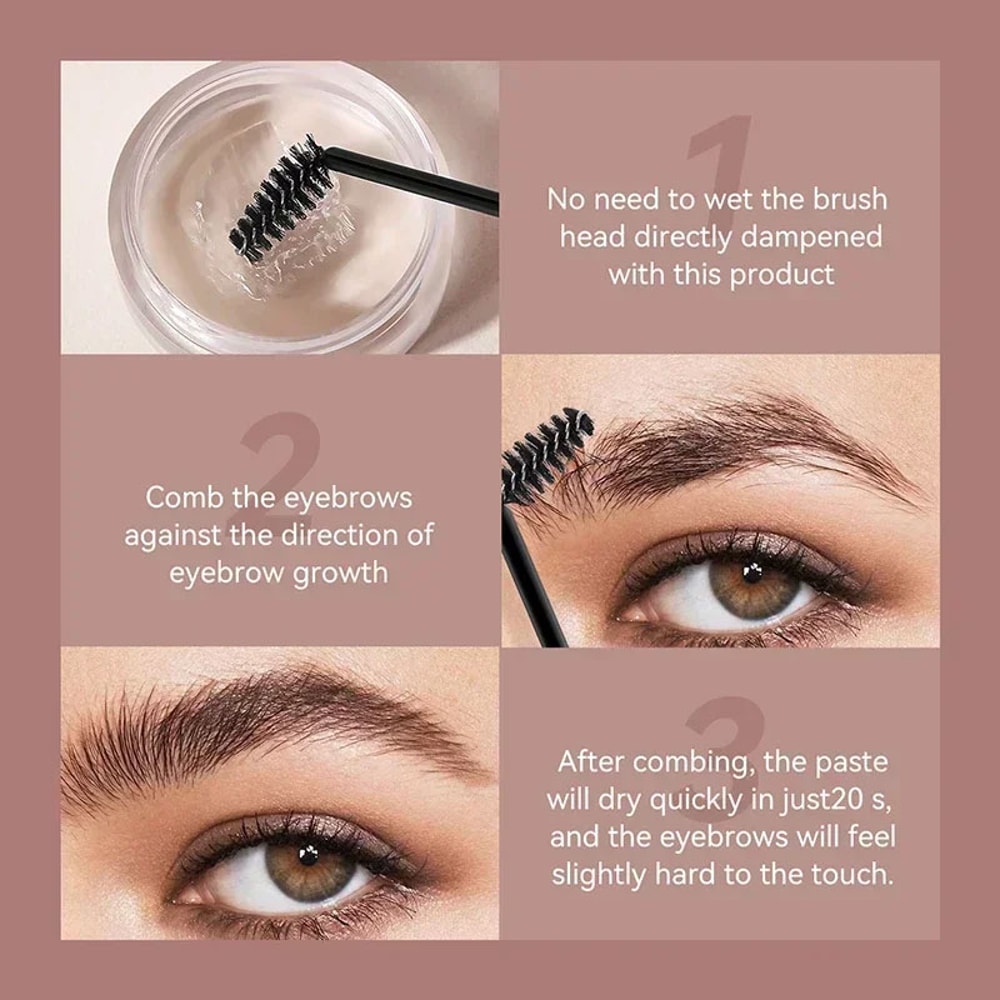 Quick-Drying Eyebrow Styling Cream Sculpt, Shape & Set with Natural Wax for Long-Lasting Hold