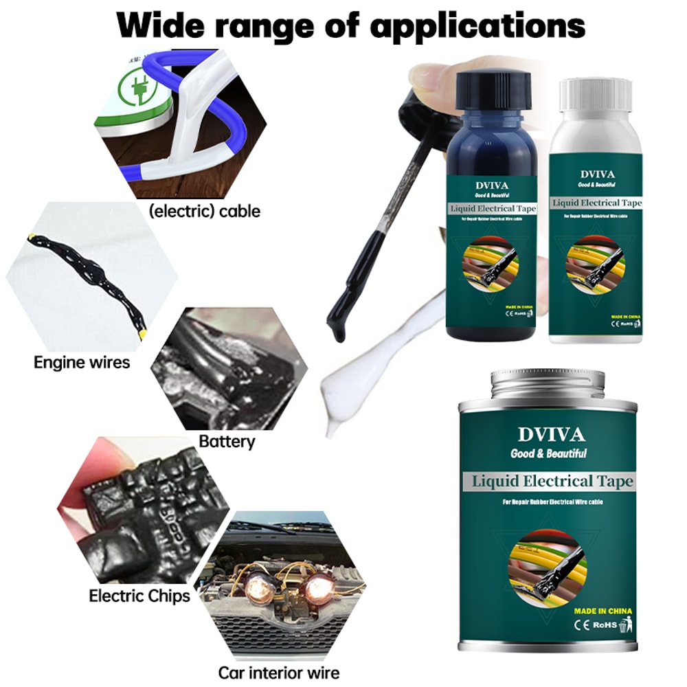 Liquid Electrical Tape Insulation Sealant For Cables Wires Waterproof Flexible Adhesive For Home