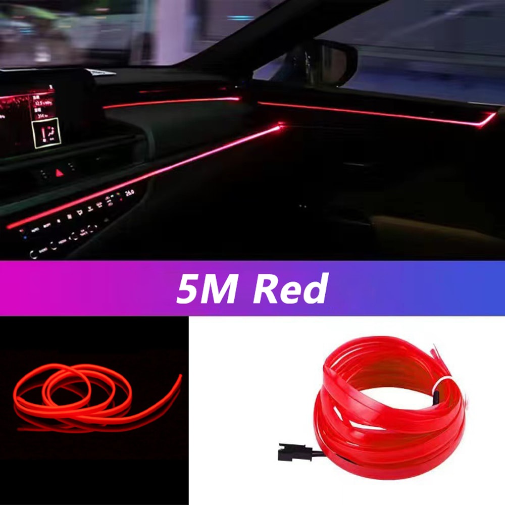 Car Interior LED Strip Light Flexible USB Ambient Light For Auto DIY Neon Decorative Lamp 6