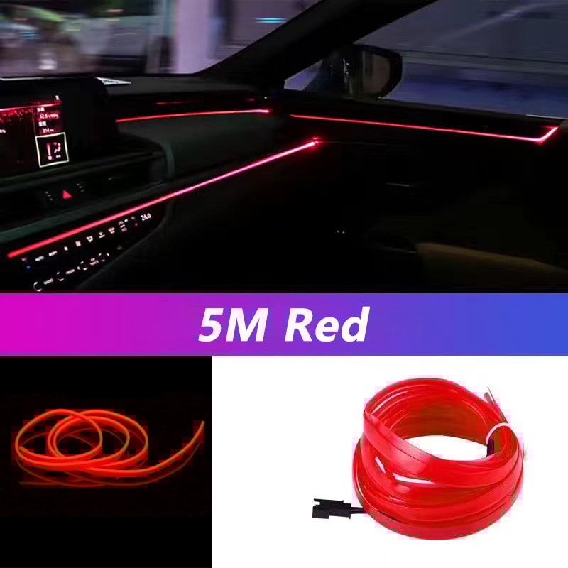 Car Interior LED Strip Light Flexible USB Ambient Light For Auto DIY Neon Decorative Lamp 6