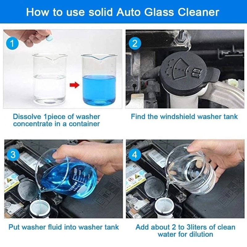 Effervescent Car Windscreen Cleaner Tablets Powerful Auto Wiper Glass Detergent For Effortless Cle 4