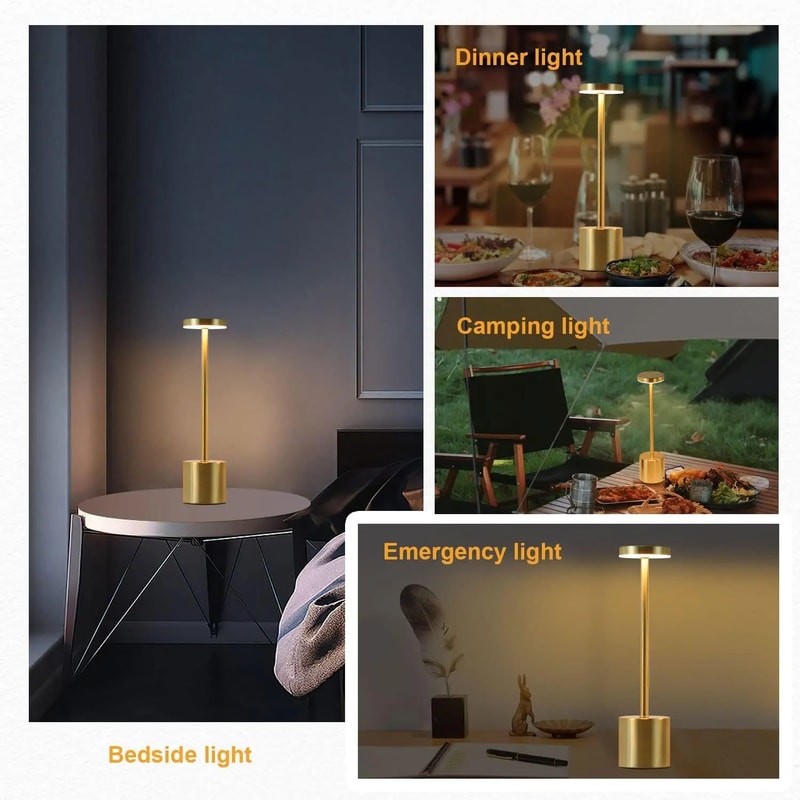 Rechargeable Touch Sensor LED Desk Lamp with Adjustable Brightness | Modern Ambient Light Bar for Home & Office