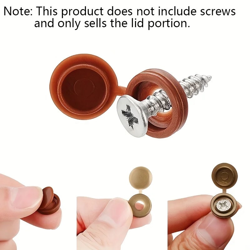 Hinged Plastic Screw Caps for Furniture Protection Snap-On Button Nuts Cover Bolts