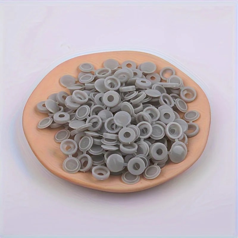 Hinged Plastic Screw Caps for Furniture Protection Snap-On Button Nuts Cover Bolts