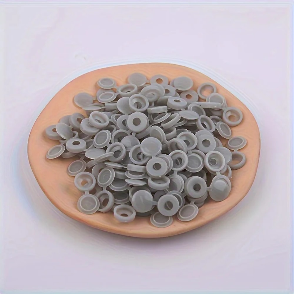 Hinged Plastic Screw Caps for Furniture Protection Snap-On Button Nuts Cover Bolts