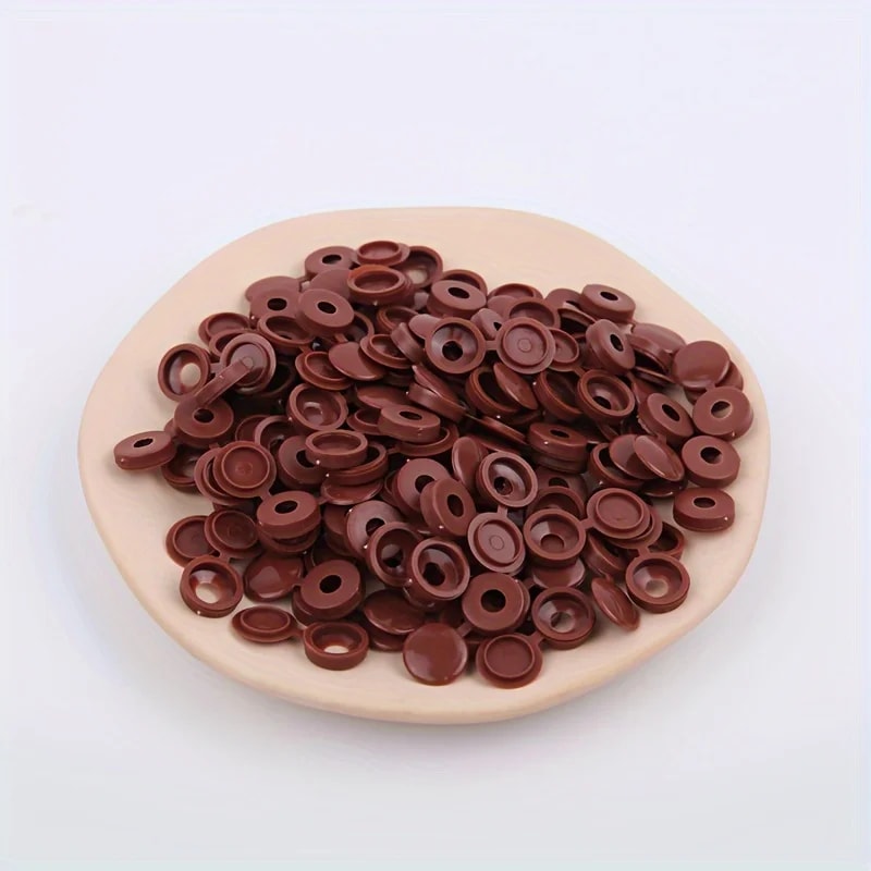 Hinged Plastic Screw Caps for Furniture Protection Snap-On Button Nuts Cover Bolts