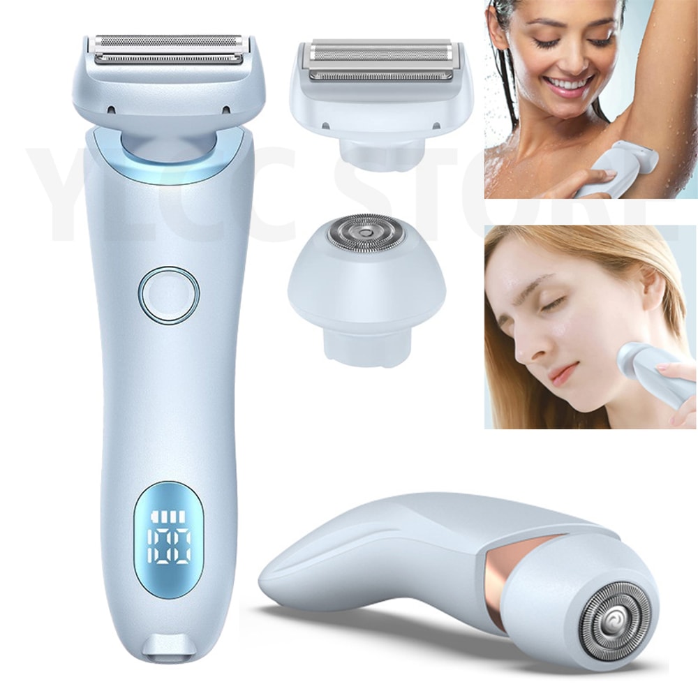Electric Razor for Women Waterproof Trimmer for Face, Underarms, Legs, and Body Hair Removal