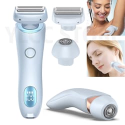 electric razor for women waterproof trimmer for face, underarms, legs, and body hair removal
