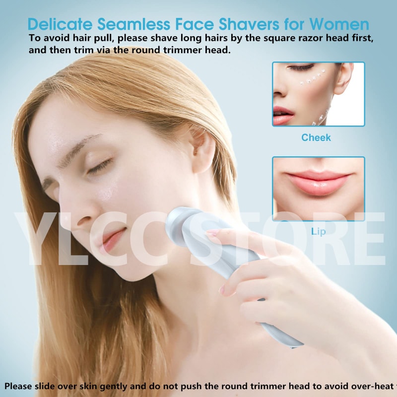 Electric Razor for Women Waterproof Trimmer for Face, Underarms, Legs, and Body Hair Removal