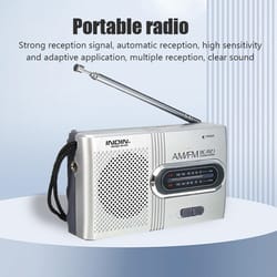 ultra-thin handheld radio receiver player with built-in speaker & headphones lightweight and compact