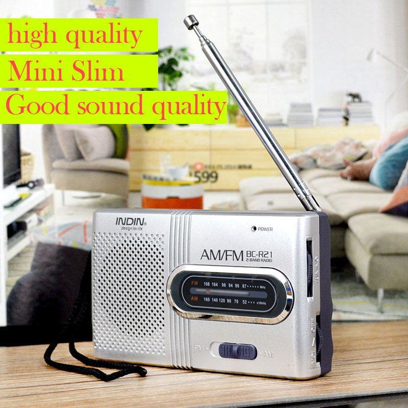 Ultra-Thin Handheld Radio Receiver Player with Built-In Speaker & Headphones Lightweight and Compact