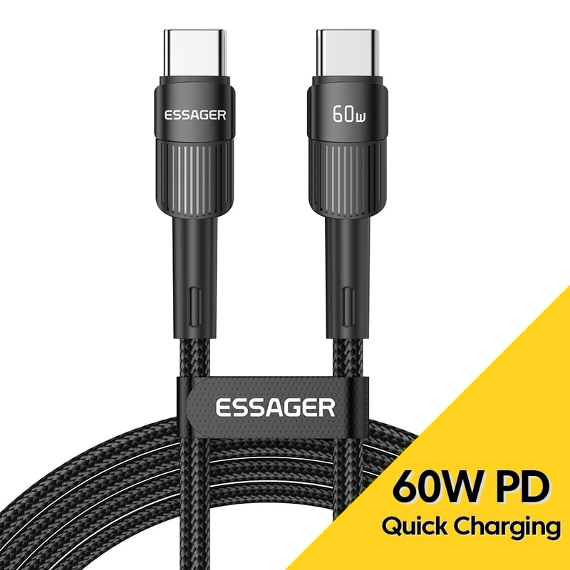 Essager USBC PD Fast Charging Cable For MacBook Samsung Xiaomi Type C USB Charger Wire 5