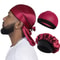 Premium Satin Durag Wave Cap with Long Tail Silky Hair Protection Headwrap