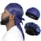 Premium Satin Durag Wave Cap with Long Tail Silky Hair Protection Headwrap