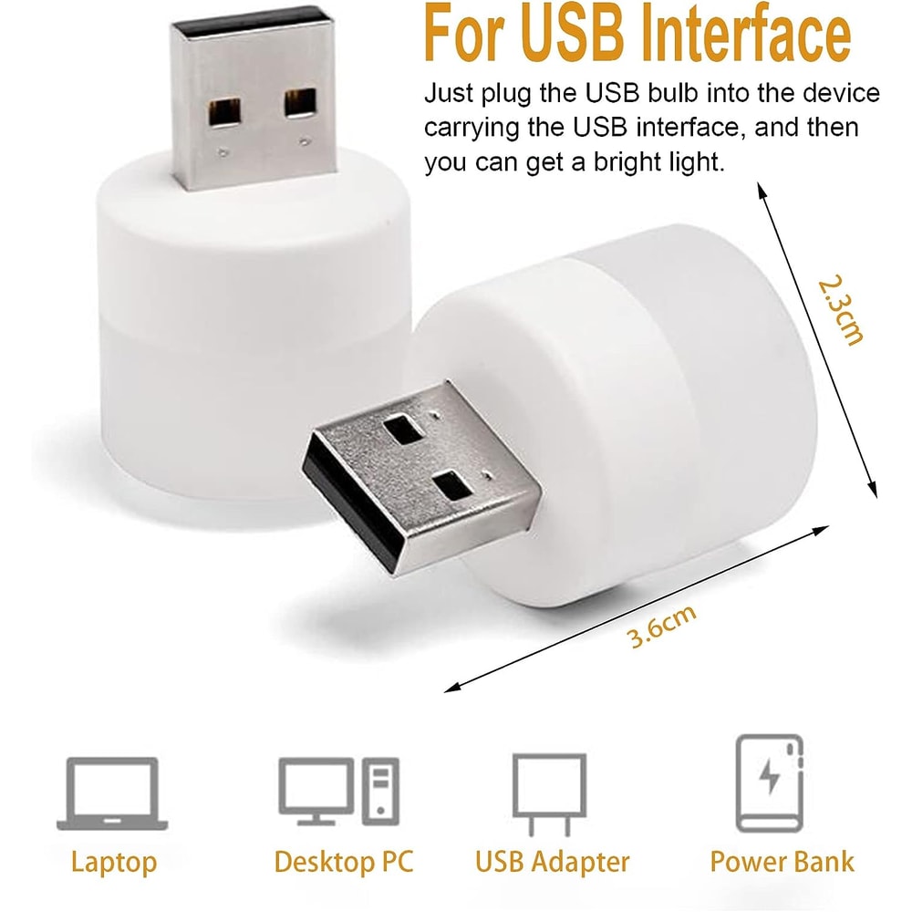 Mini USB LED Night Light With Eye Protection Warm White Adjustable USB Plug Lamp For Reading Char 5