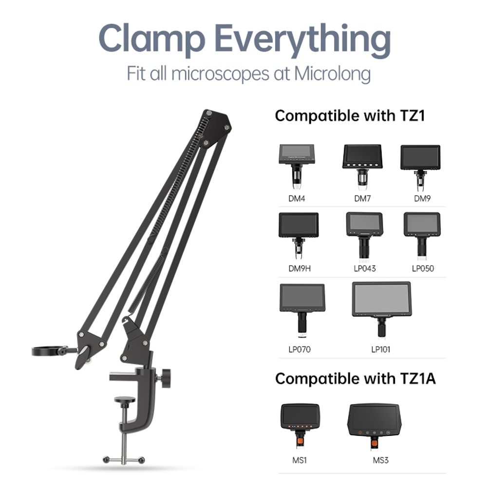 Flexible Microscope Arm Stand Adjustable Metal Bracket Coin Microscope Mount Compatible For Precis 5
