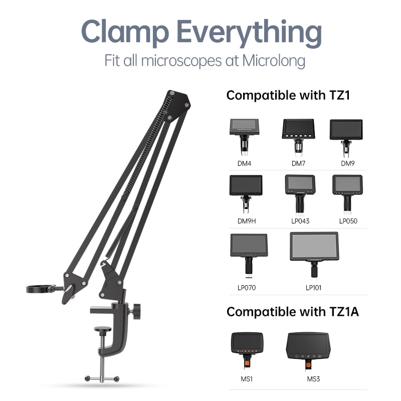 Flexible Microscope Arm Stand Adjustable Metal Bracket Coin Microscope Mount Compatible For Precis 5
