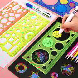 creative spirograph drawing stencil set for kids educational art craft kit with floral templates