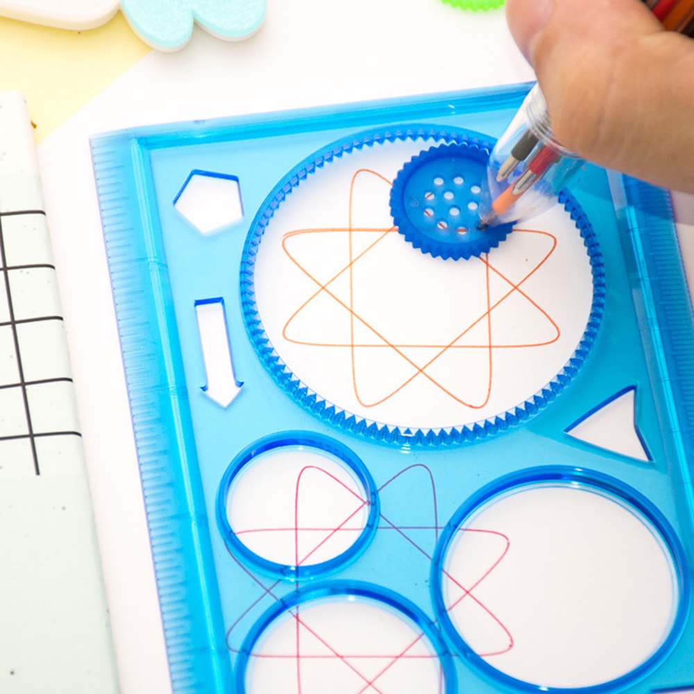 Creative Spirograph Drawing Stencil Set for Kids Educational Art Craft Kit with Floral Templates