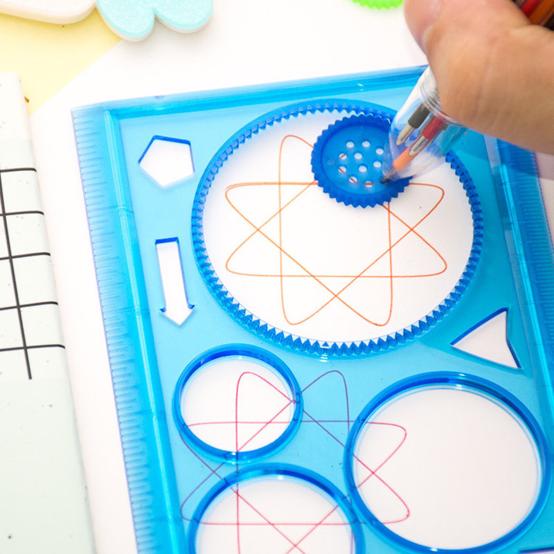Creative Spirograph Drawing Stencil Set for Kids Educational Art Craft Kit with Floral Templates