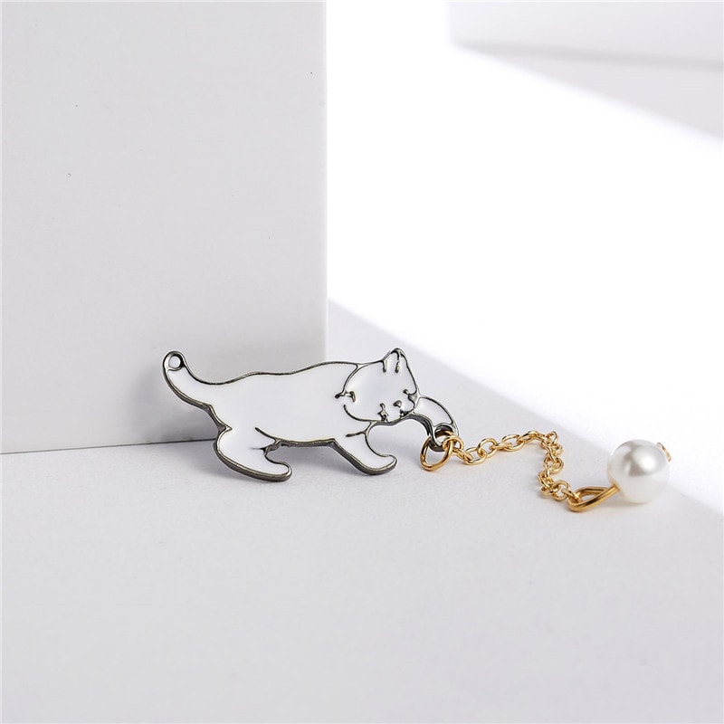 Cartoon Cat Enamel Pin For Women Girls Fashionable Kitten Backpack Collar Brooch Jewelry Gift 1